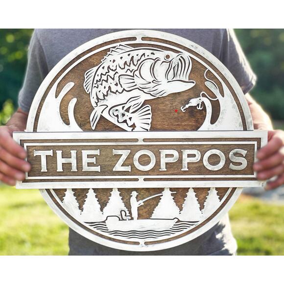 Personalized Gone Fishing 18" Sign Custom Name Fishing Plaques Fisherman Gift